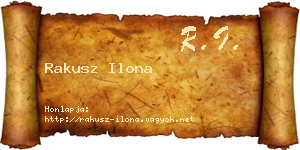 Rakusz Ilona névjegykártya